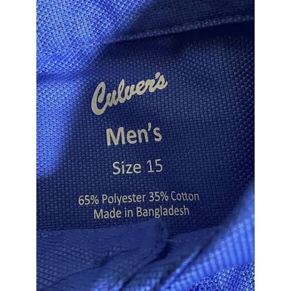 2 Culvers Employee Men's Button Down Short Sleeve Shirts Sz.15 - Picture 2 of 6